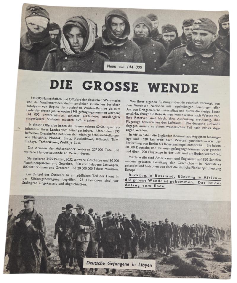 a american ww2 propaganda drop flyer in german language