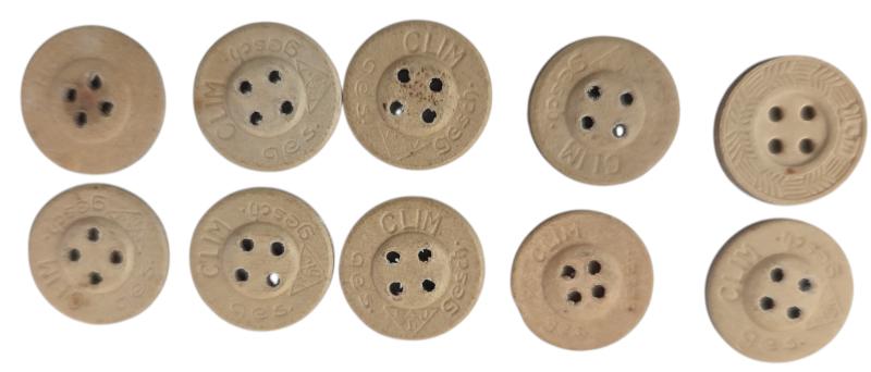 10 german buttons made from pressed paper