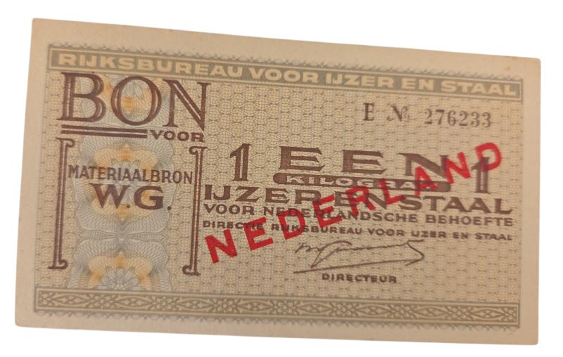 a Dutch receipt for 1 kilo of iron and steel