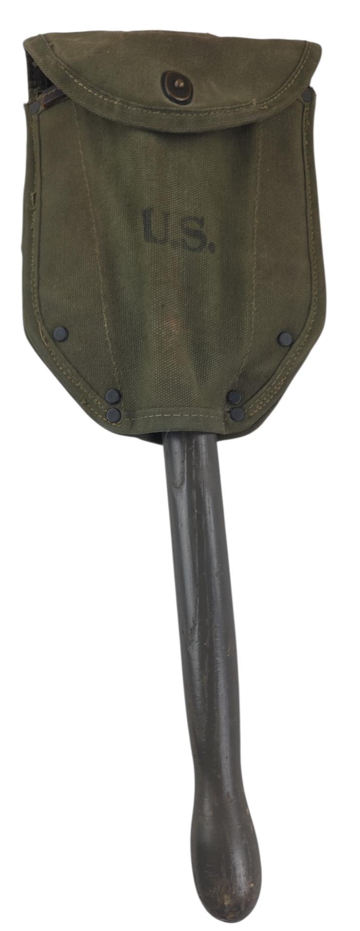 a US ww2 shovel with an original cover