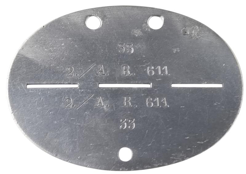 wehrmacht artillery regiment 611 erkennungsmarke
