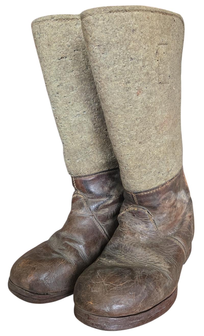 a german pair off ww2 felt boots