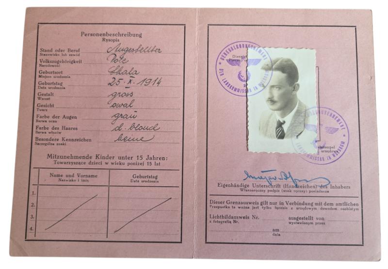 a German-Polish identity card from Wolbrom