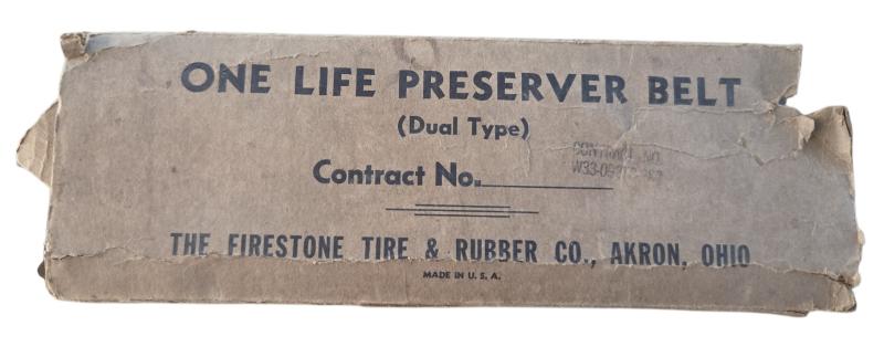 a us ww2 navy one line preserver belt in its original box