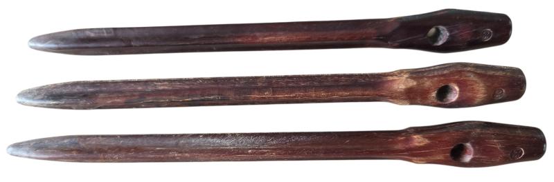 a set off german ww2 wooden tent pegs