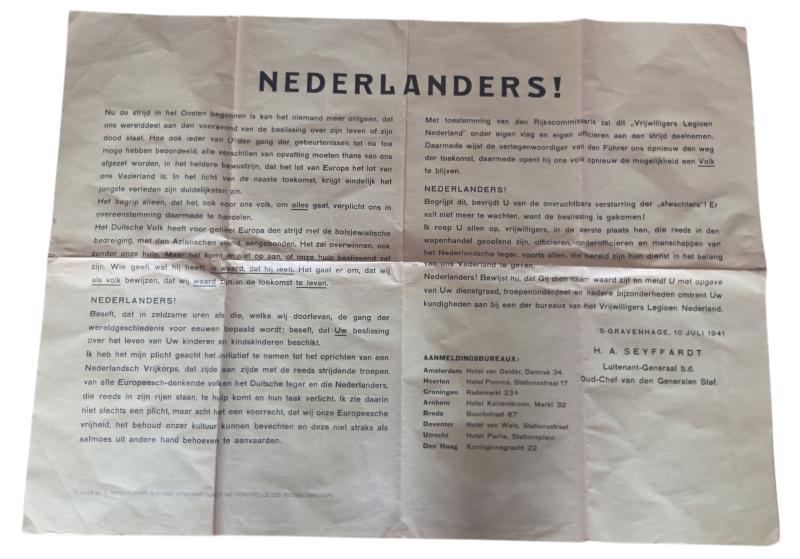 Dutch WWII recruitment poster for the Wehrmacht 
