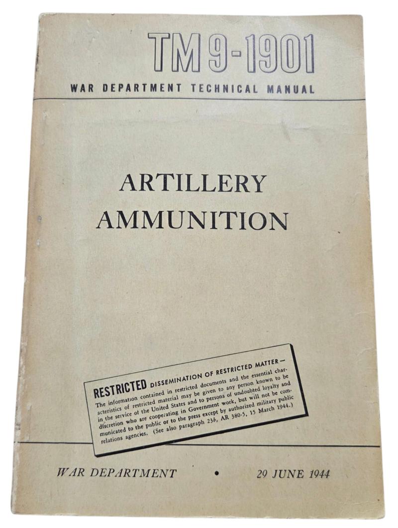 An American WWII artillery ammunition technical manual