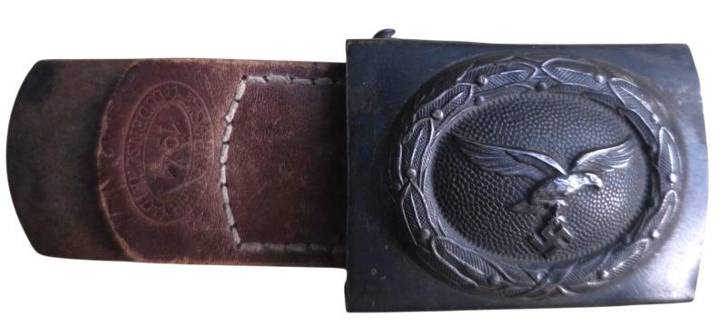 Tabbed steel Luftwaffe belt buckle